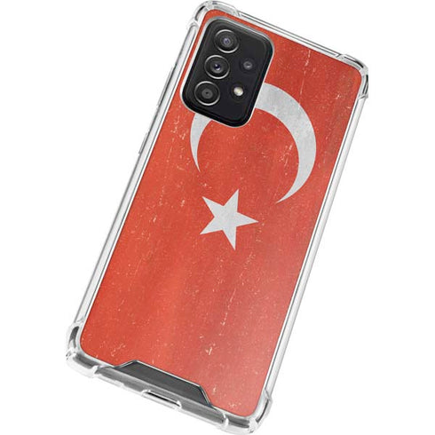 Turkish Flag Distressed Galaxy A72 5G Clear Case