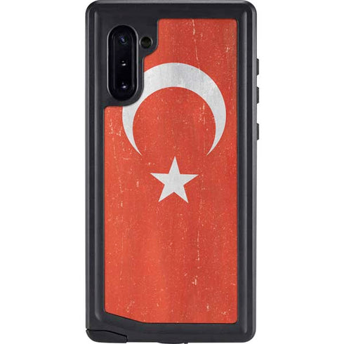 Turkish Flag Distressed Galaxy Note 10 Waterproof Case