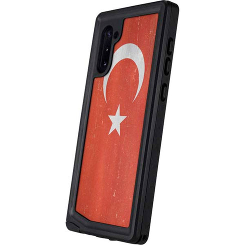 Turkish Flag Distressed Galaxy Note 10 Waterproof Case