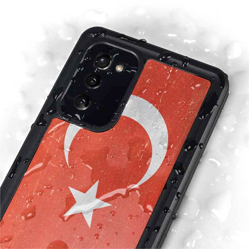 Turkish Flag Distressed Galaxy Note20 5G Waterproof Case