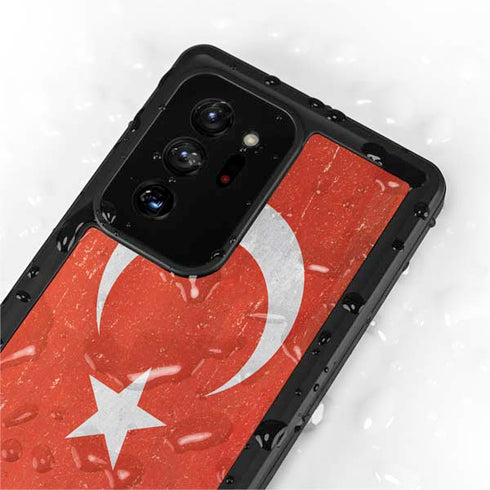 Turkish Flag Distressed Galaxy Note20 Ultra 5G Waterproof Case