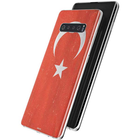 Turkish Flag Distressed Galaxy S10 Skin