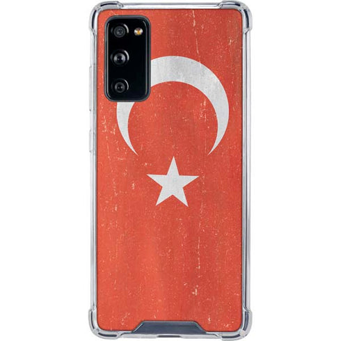 Turkish Flag Distressed Galaxy S20 FE Clear Case