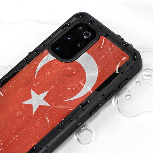 Turkish Flag Distressed Galaxy S20 Plus Waterproof Case