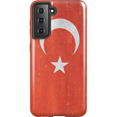 Turkish Flag Distressed Galaxy S21 5G Pro Case