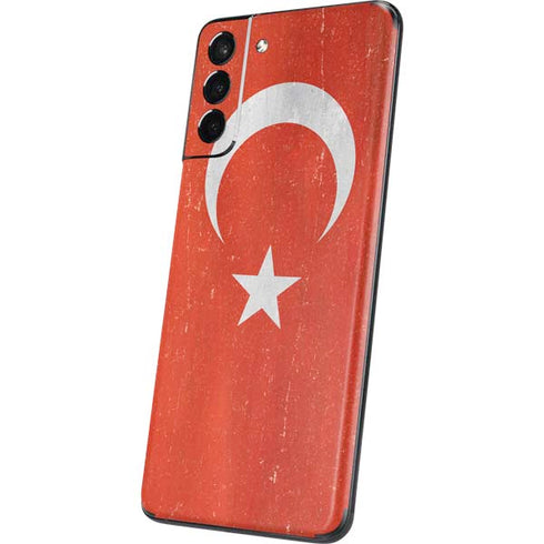 Turkish Flag Distressed Galaxy S21 5G Skin