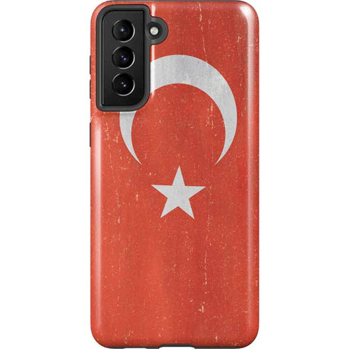 Turkish Flag Distressed Galaxy S21 FE Pro Case