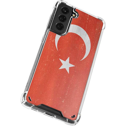 Turkish Flag Distressed Galaxy S21 Plus 5G Clear Case