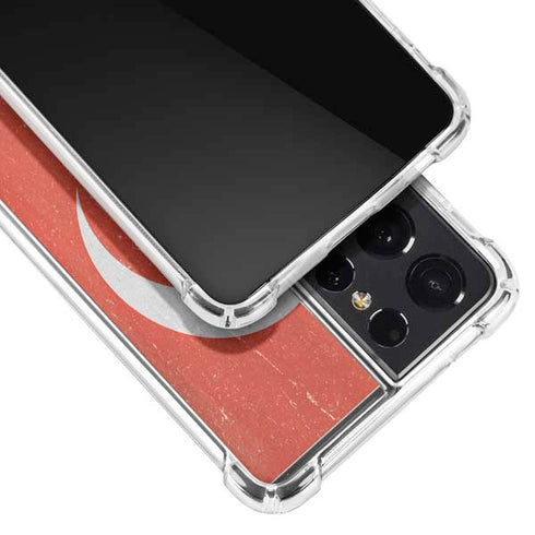 Turkish Flag Distressed Galaxy S21 Ultra 5G Clear Case