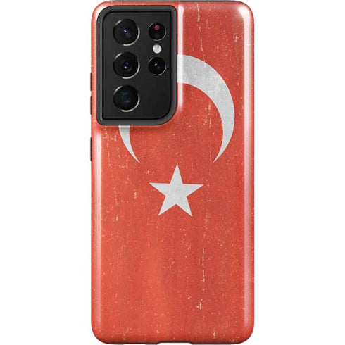 Turkish Flag Distressed Galaxy S21 Ultra 5G Pro Case