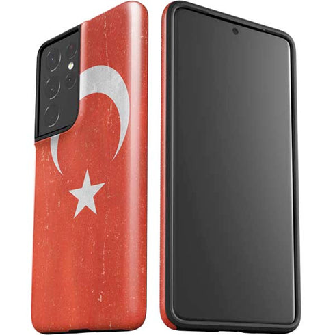 Turkish Flag Distressed Galaxy S21 Ultra 5G Pro Case