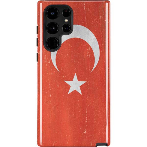 Turkish Flag Distressed Galaxy S22 Ultra Pro Case