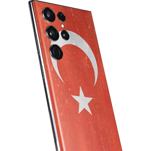Turkish Flag Distressed Galaxy S22 Ultra Skin
