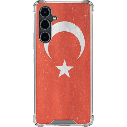 Turkish Flag Distressed Galaxy S23 FE Clear Case
