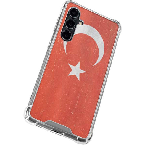 Turkish Flag Distressed Galaxy S23 FE Clear Case