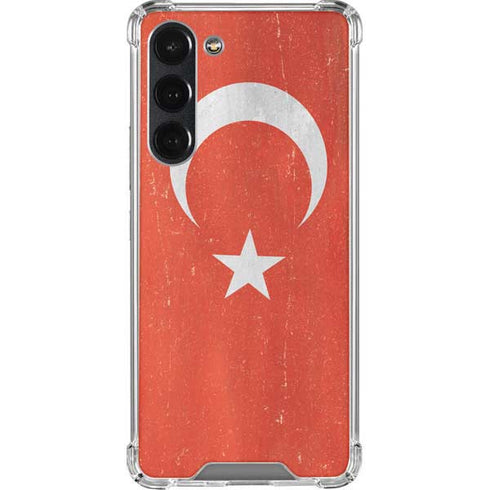 Turkish Flag Distressed Galaxy S23 Plus Clear Case