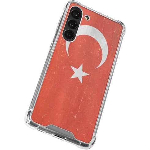 Turkish Flag Distressed Galaxy S23 Plus Clear Case