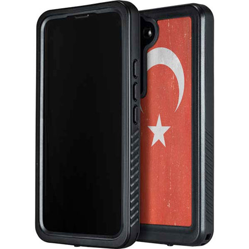 Turkish Flag Distressed Galaxy S23 Waterproof Case