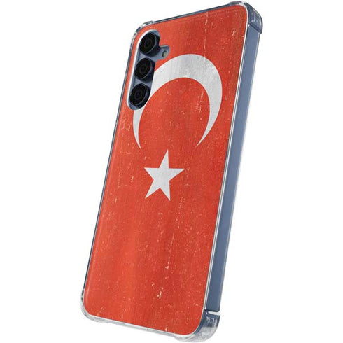 Turkish Flag Distressed Galaxy S24 Clear Case