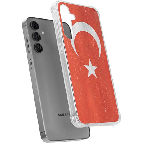 Turkish Flag Distressed Galaxy S24 Plus Clear Case