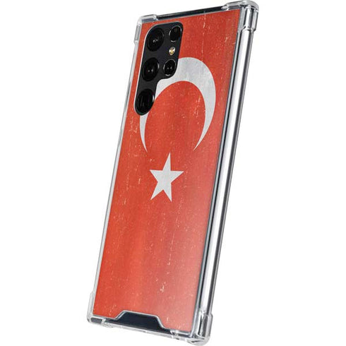 Turkish Flag Distressed Galaxy S24 Ultra Clear Case