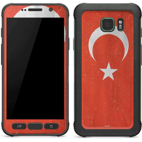 Turkish Flag Distressed Galaxy S7 Active Skin