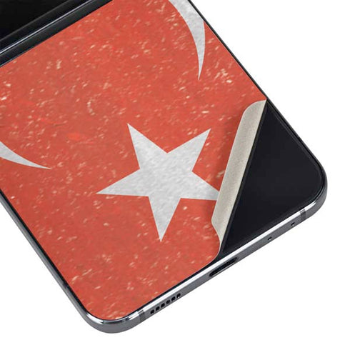 Turkish Flag Distressed Galaxy Z Flip5 5G Skin