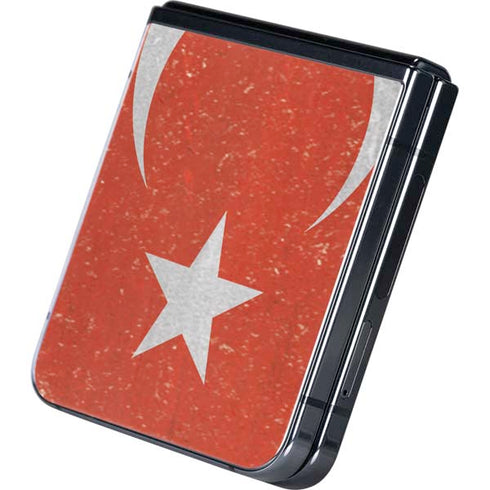 Turkish Flag Distressed Galaxy Z Flip5 5G Skin