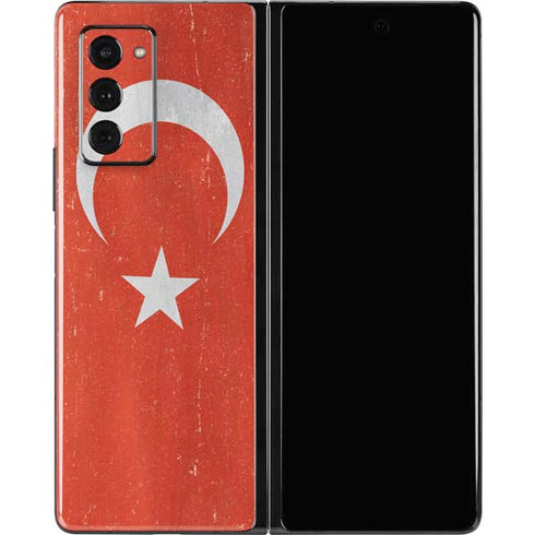 Turkish Flag Distressed Galaxy Z Fold2 5G Skin