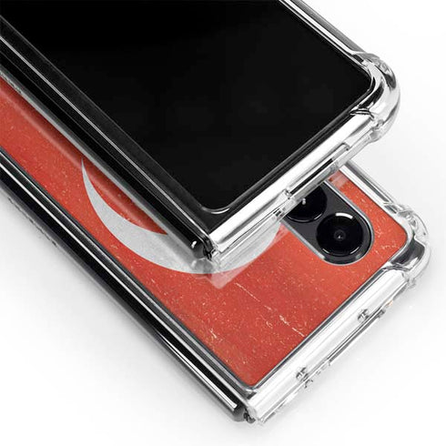 Turkish Flag Distressed Galaxy Z Fold4 5G Clear Case