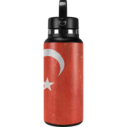 Turkish Flag Distressed Hydro Flask 32oz Wide Mouth Skin
