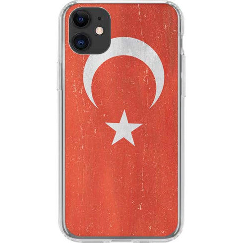 Turkish Flag Distressed iPhone 11 Clear Case