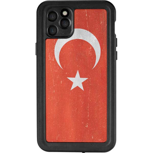 Turkish Flag Distressed iPhone 11 Pro Max Waterproof Case