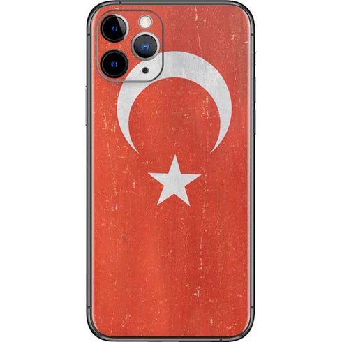 Turkish Flag Distressed iPhone 11 Pro Skin