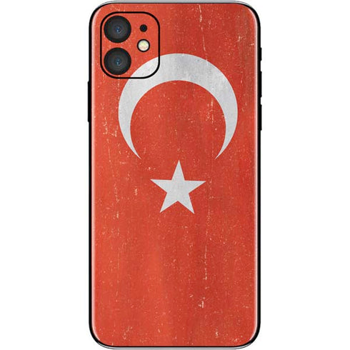 Turkish Flag Distressed iPhone 11 Skin