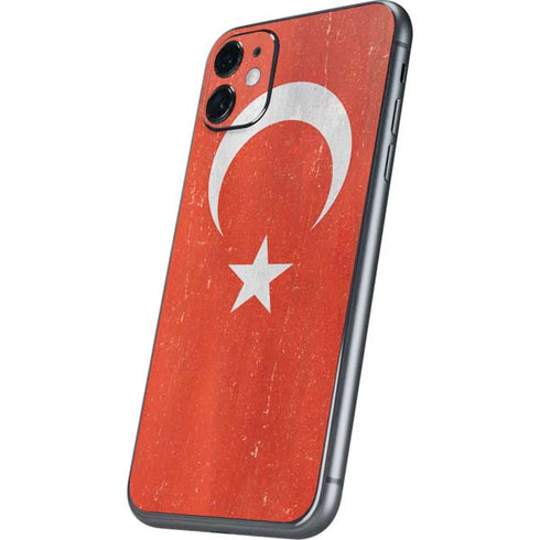 Turkish Flag Distressed iPhone 11 Skin