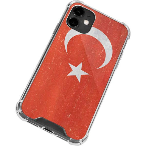 Turkish Flag Distressed iPhone 12 Mini Clear Case