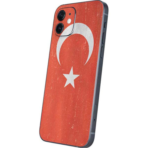 Turkish Flag Distressed iPhone 12 Mini Skin