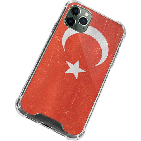 Turkish Flag Distressed iPhone 12 Pro Clear Case
