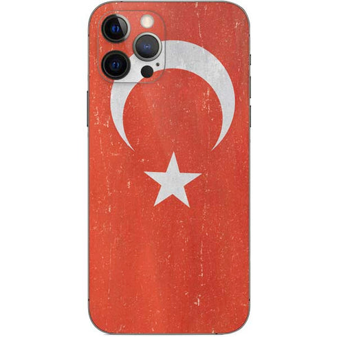 Turkish Flag Distressed iPhone 12 Pro Skin