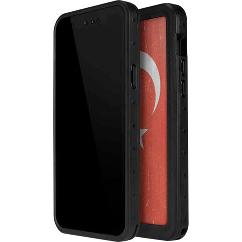 Turkish Flag Distressed iPhone 12 Pro Waterproof Case