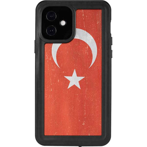 Turkish Flag Distressed iPhone 12 Waterproof Case