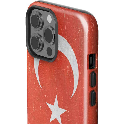 Turkish Flag Distressed iPhone 13 Pro Max Impact Case