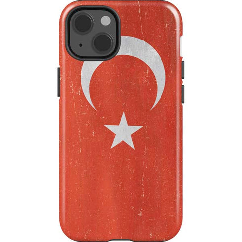 Turkish Flag Distressed iPhone 14 Impact Case