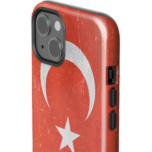 Turkish Flag Distressed iPhone 14 Impact Case