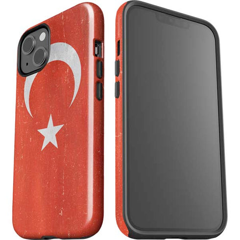 Turkish Flag Distressed iPhone 14 Impact Case