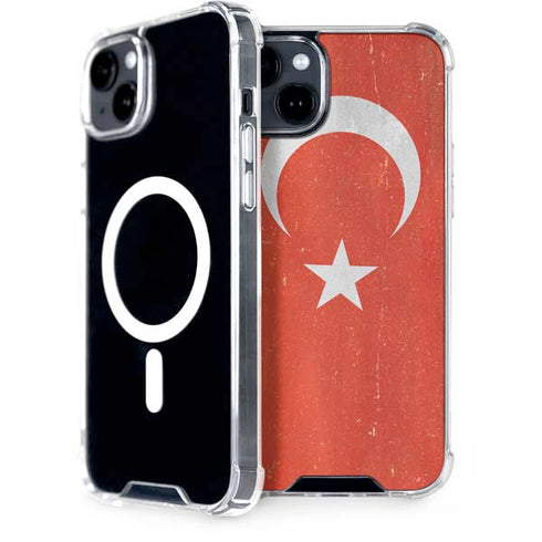 Turkish Flag Distressed iPhone 14 Plus MagSafe Case