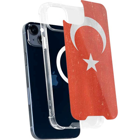 Turkish Flag Distressed iPhone 14 Plus MagSafe Case