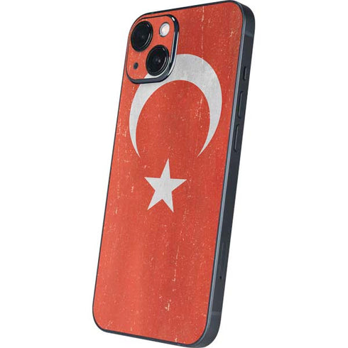 Turkish Flag Distressed iPhone 15 Plus Skin