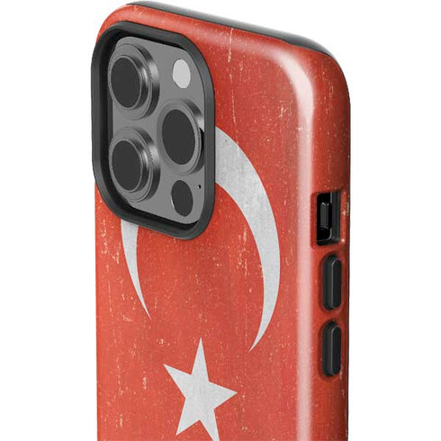 Turkish Flag Distressed iPhone 14 Pro Impact Case